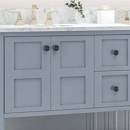 60 inch Blue Gray MDF Bathroom Vanity Cabinet _No Countertop_ for Modern Bathrooms