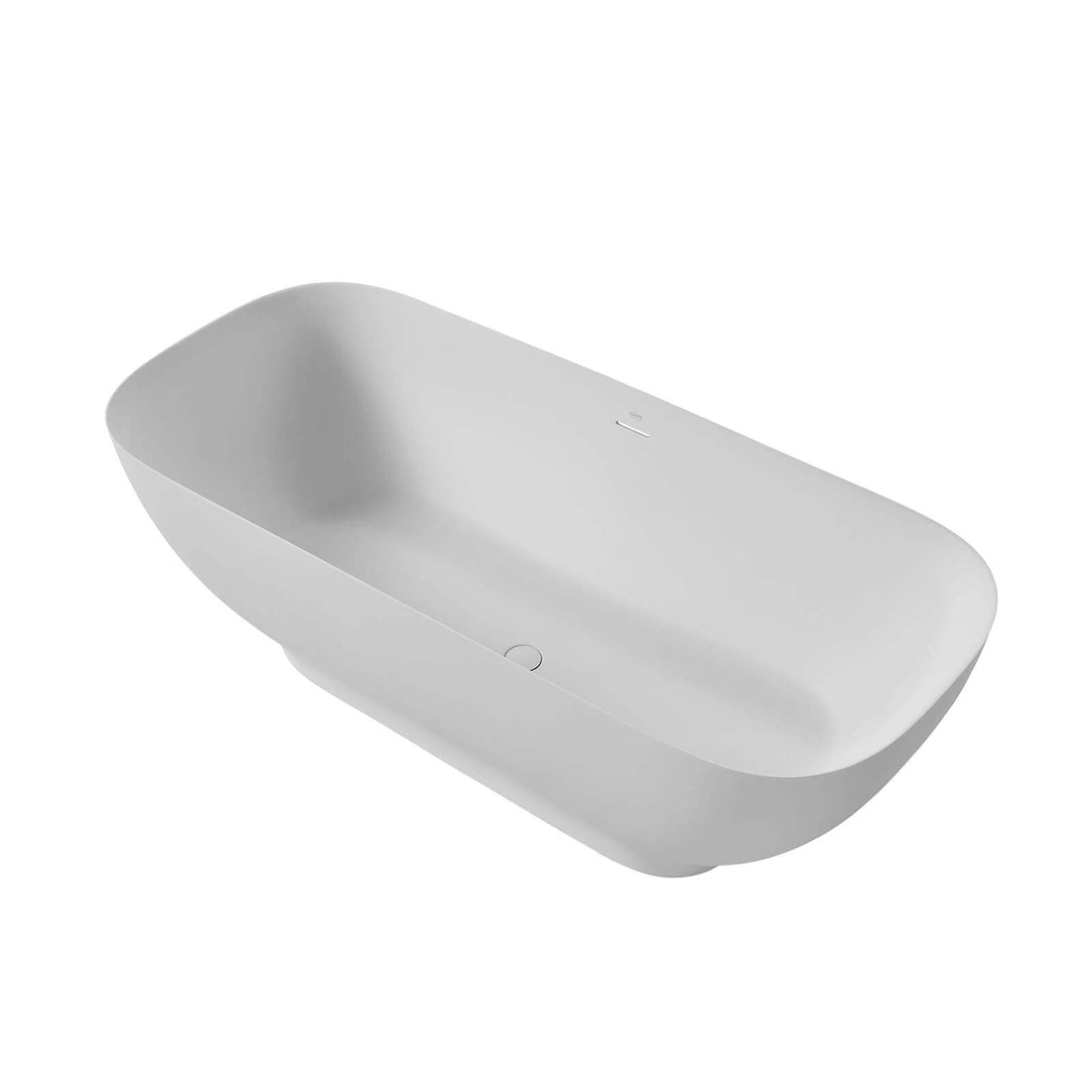 63 inch Matte White Rectangular Solid Surface Tub