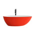 67 INCH Orange Egg Shaped Solid Surface Bathtub