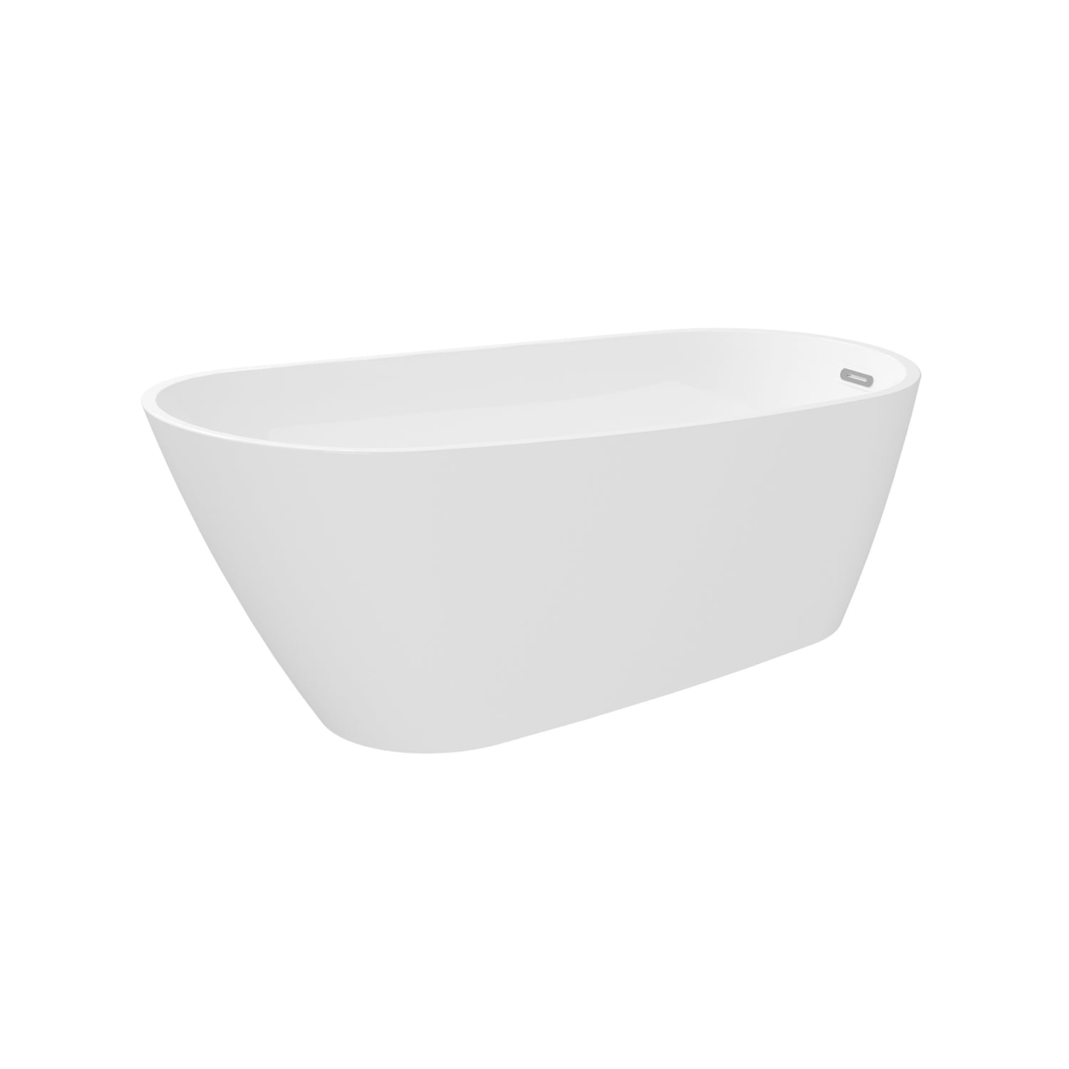 67 inch Ergonomic Single Slipper Acrylic Glossy White Bathtub