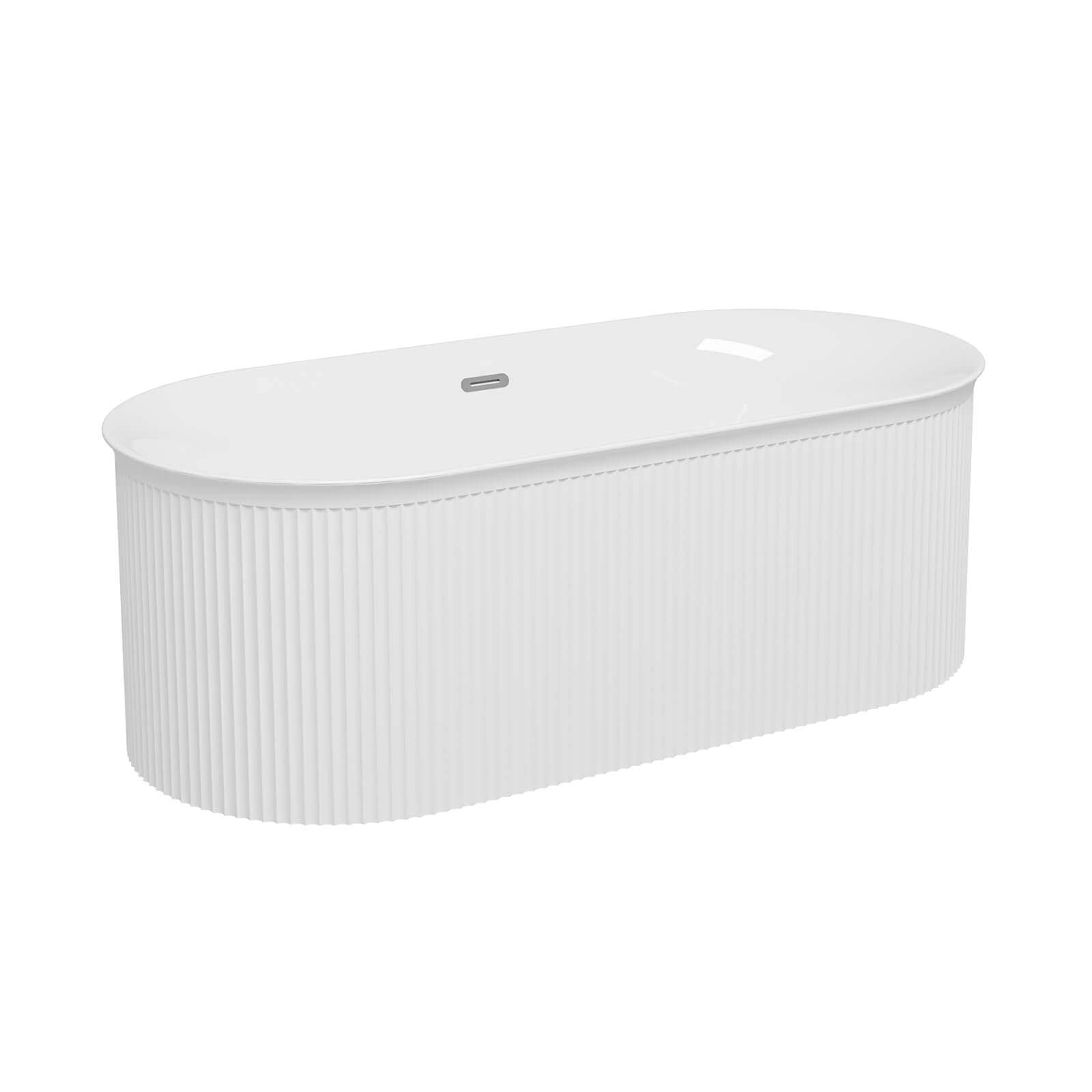 67 inch Fluted soaking Bathtub with Toe Tap Drain