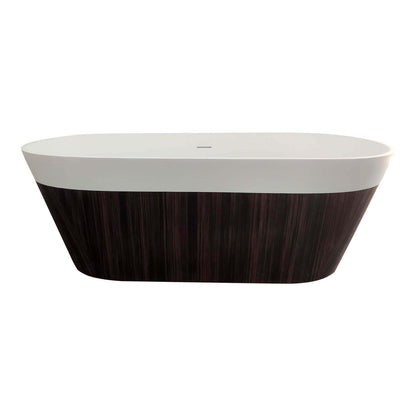 67 inch Pine Like Grain Solid Surface Bathtub