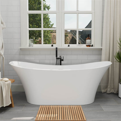 69 inch Double Slipper Deep Soaking Freestanding Bathtub