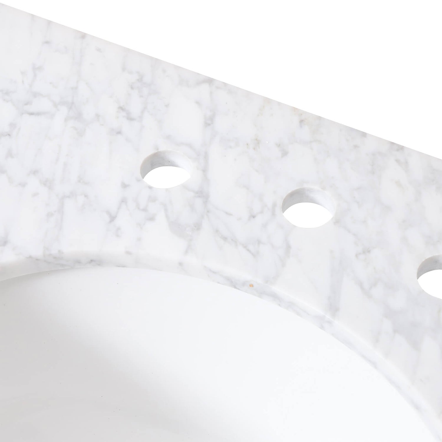 73 inch x 22 inch Marble Vanity Top with Double Undermount Ceramic Sinks