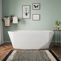 Giving Tree 63'' Acrylic Tub Rectangle Freestanding Soaking Bathtub