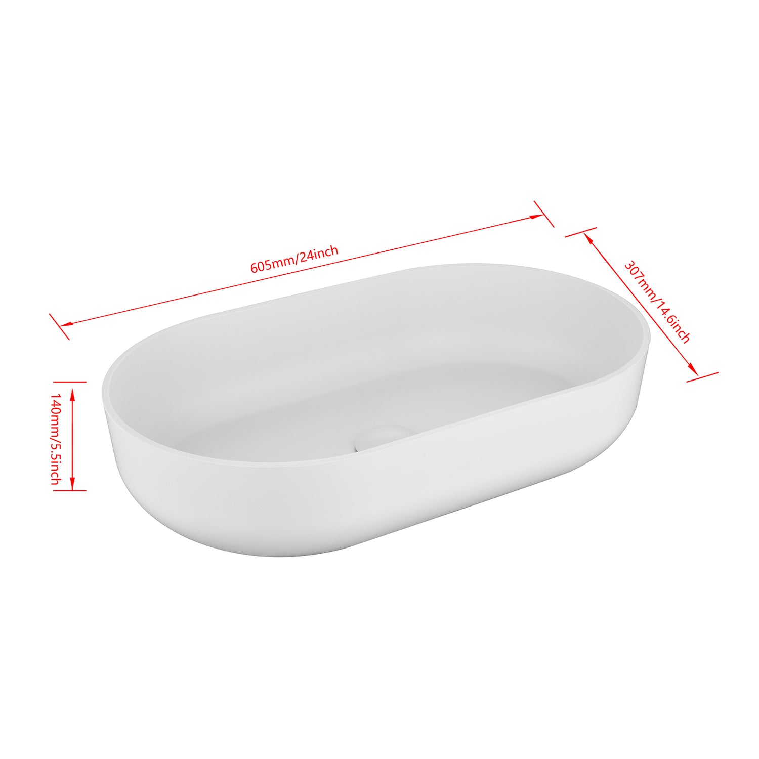 Above White Bathroom Vessel Sink for Lavatory Size