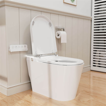 Modern Heated Seat Smart Bidet Toilet with Ambient Light, Auto-flush,  Air Drying and Remote Control
