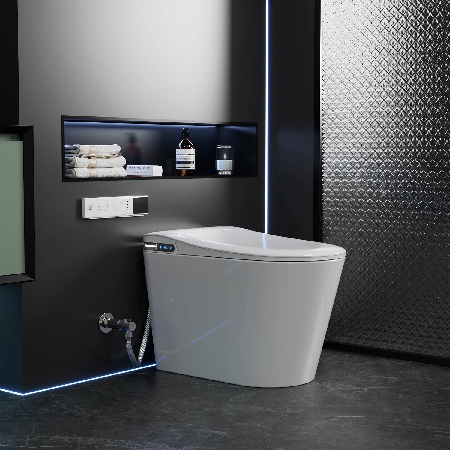 High Tech Tankless Smart Toilet with Bidet, Heated Seats, Aroma Diffusion Function