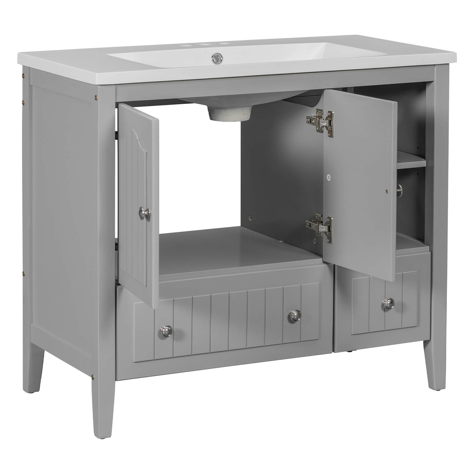 36&quot; Gray Bathroom Vanity with Ceramic Sink