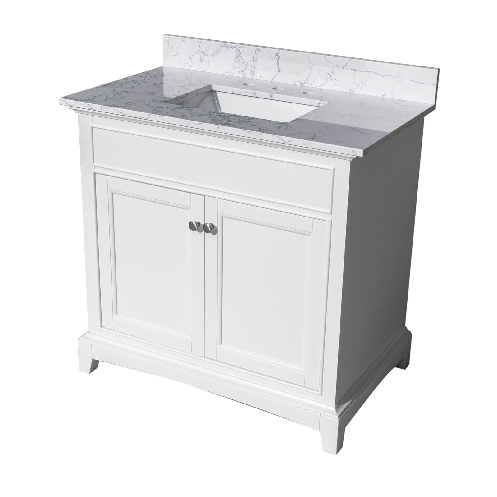 Beautiful Carrara marble vanity top with built in backsplash for bathroom enhancement