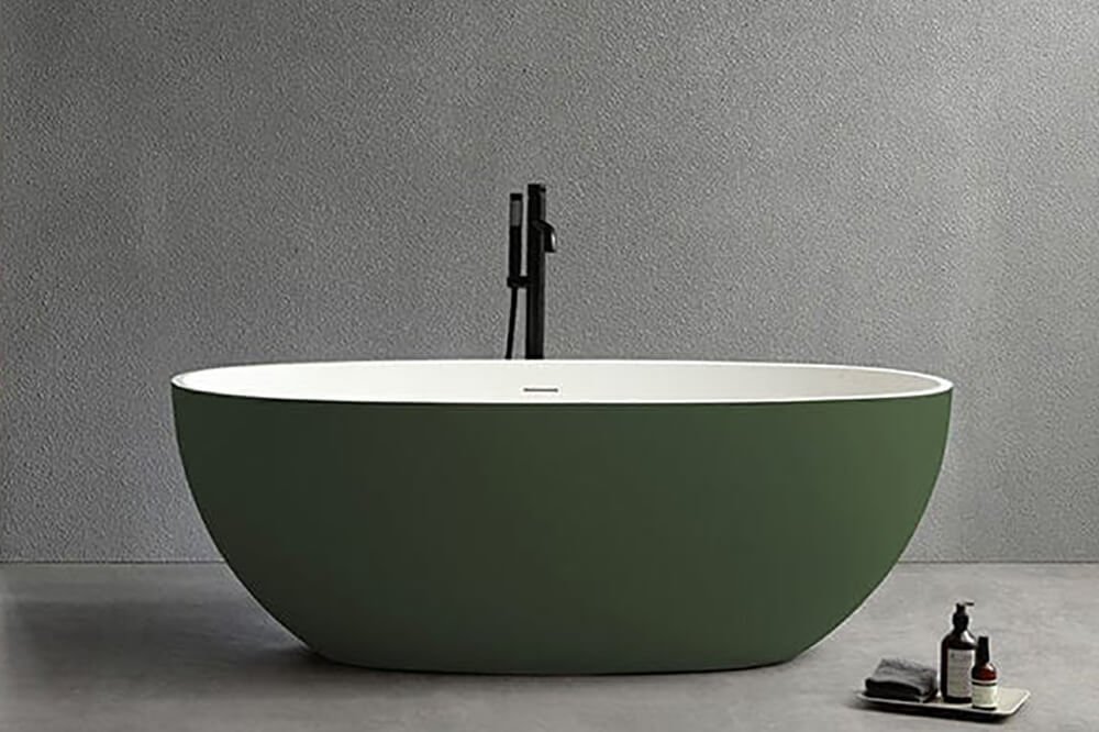 Best_quality_green_oval_solid_surface_bathtub