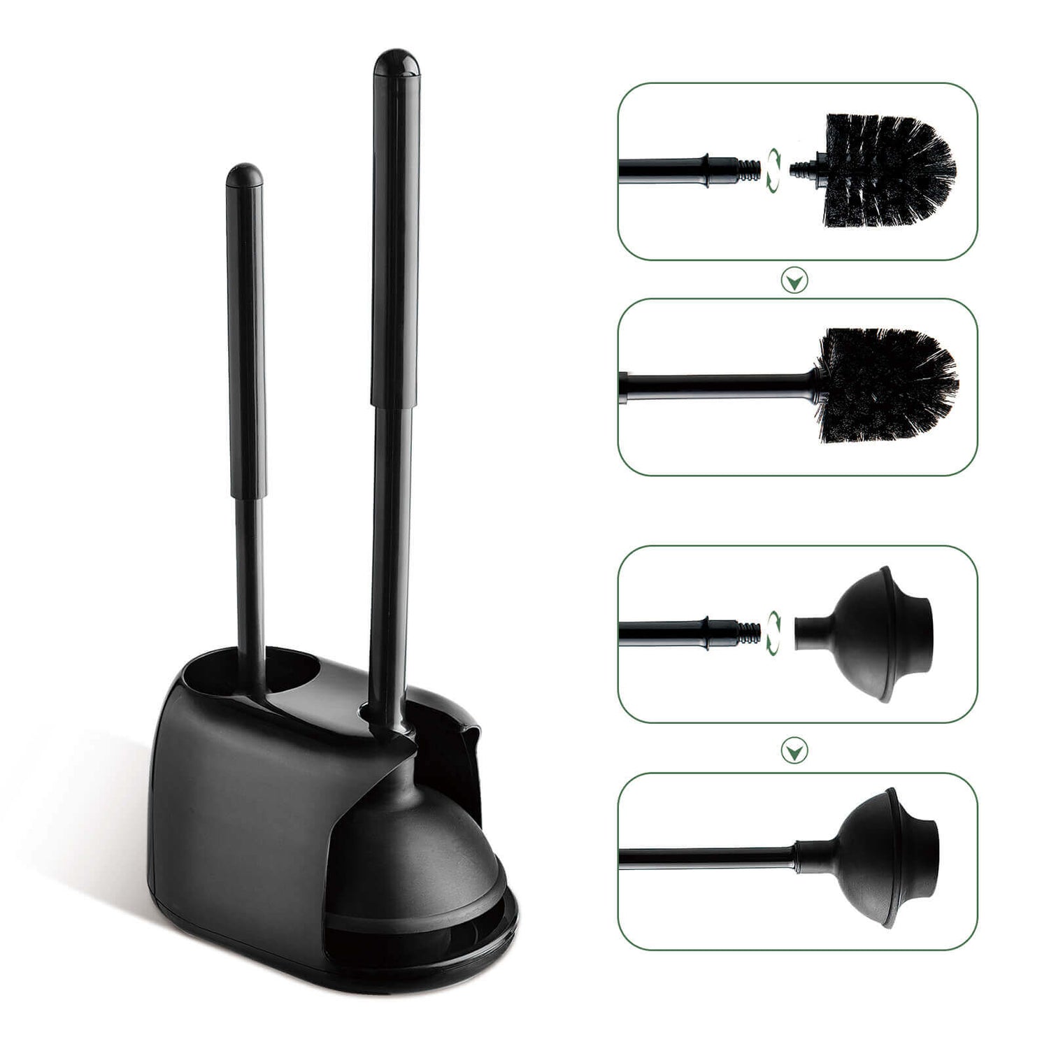 Black Toilet Brush and Plunger Removal Instructions