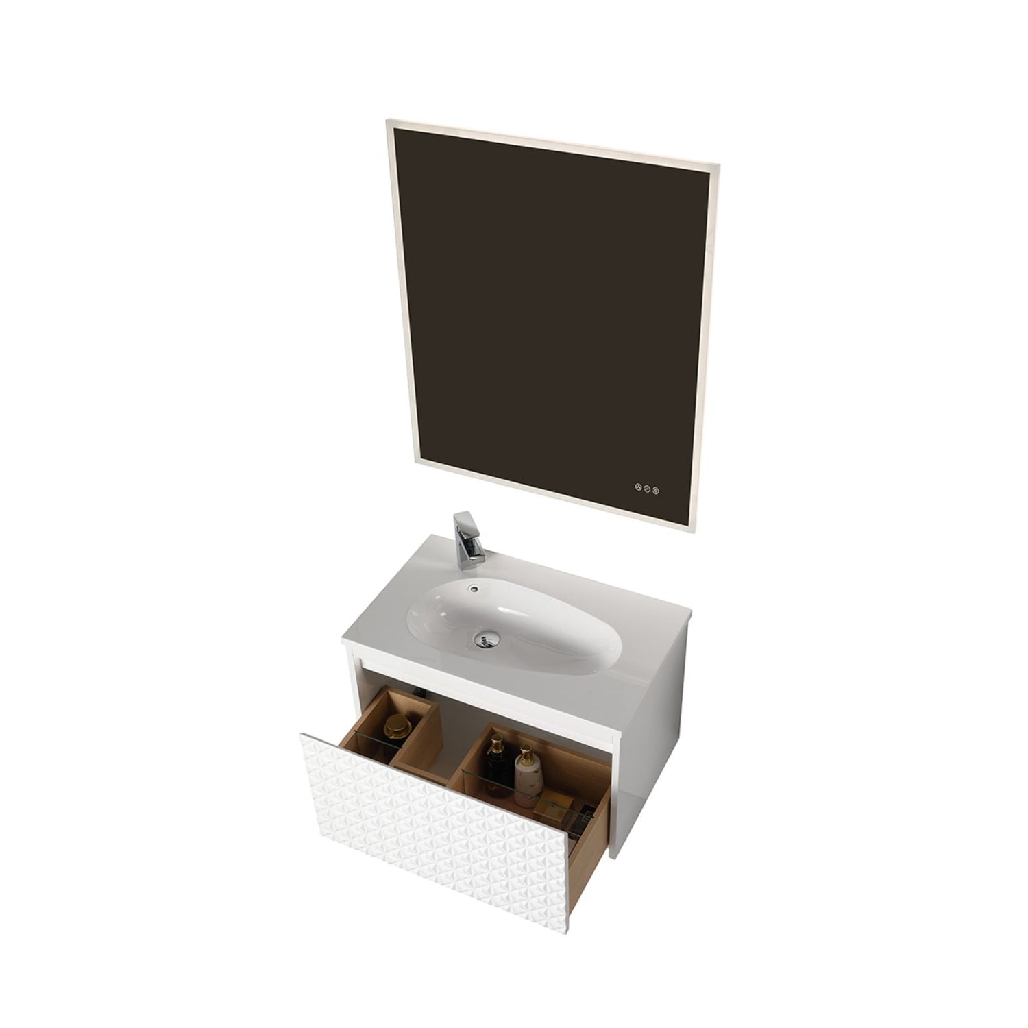 Blossom 30&quot; Vanity with LED Teardrop Basin White