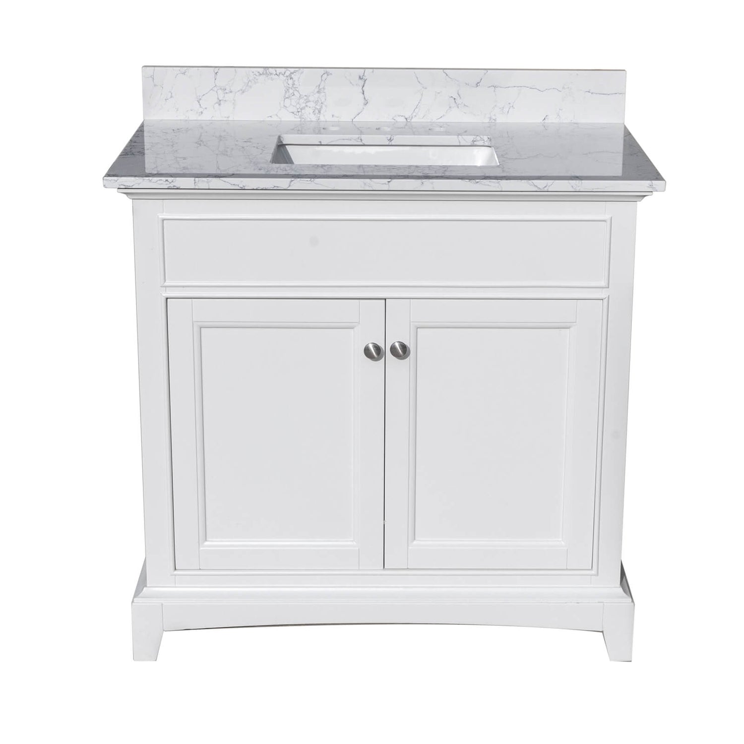 Carrara marble bathroom countertop 37 inches with backsplash and under mount sink