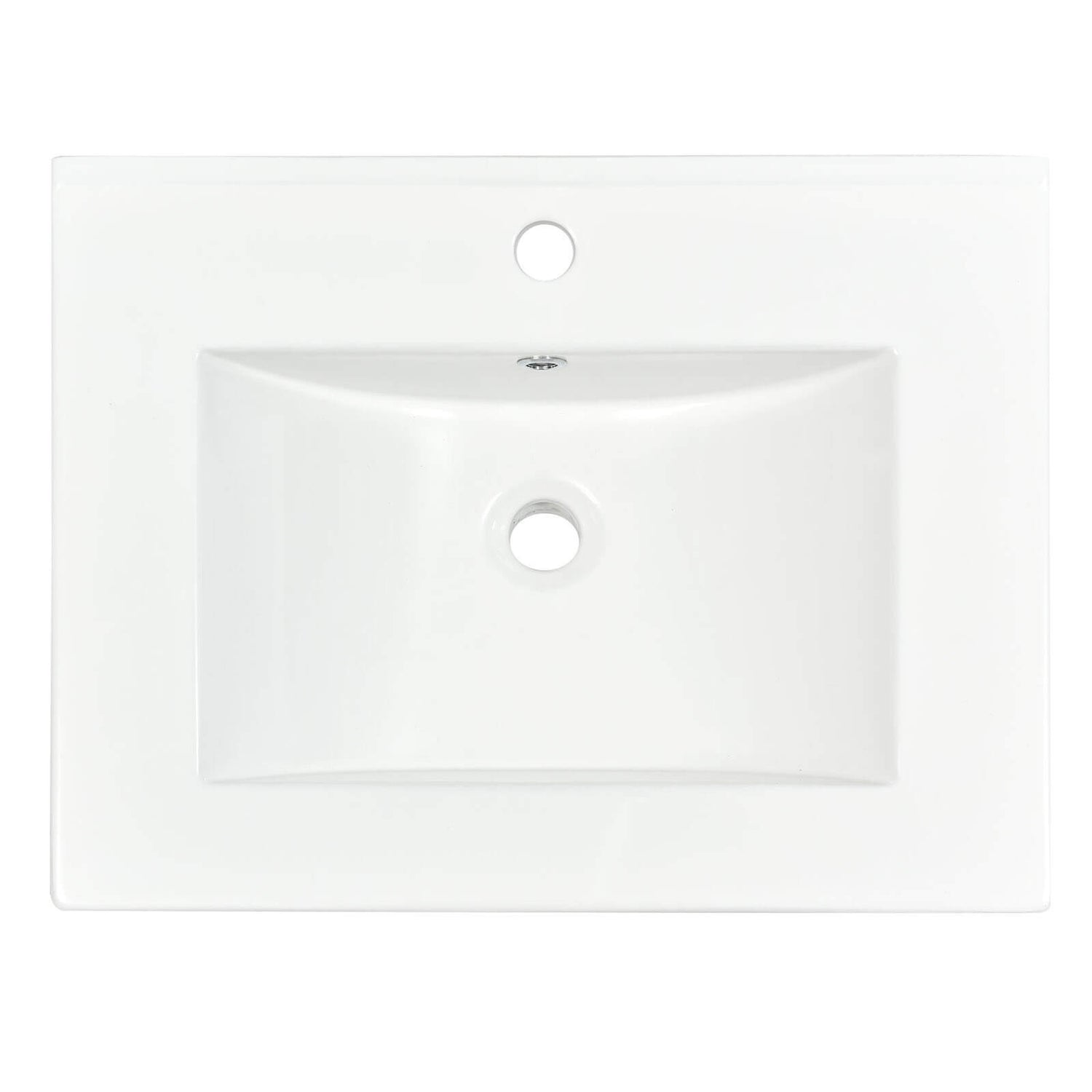 Ceramic Vanity Top 24 in x 18 in with Single Sink and Modern Design