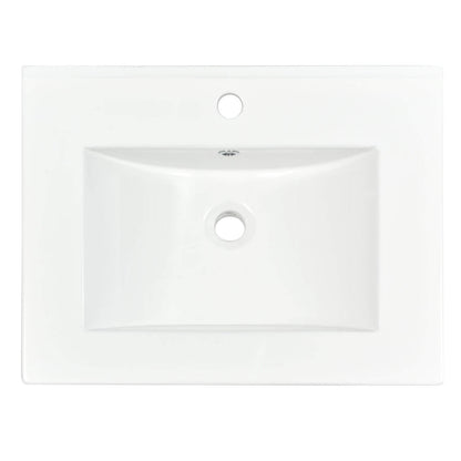 Ceramic Vanity Top 24 in x 18 in with Single Sink and Modern Design