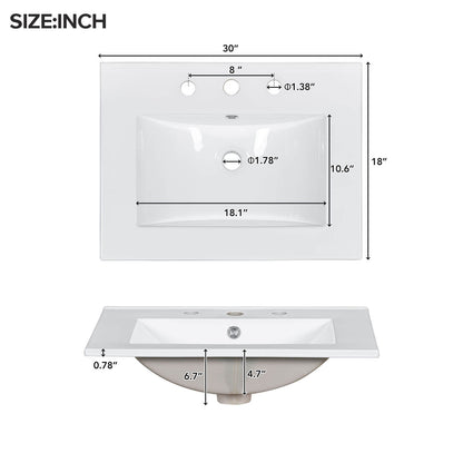 Ceramic sink with 2 left drawers 30 inch black bathroom vanity dimensions specifications