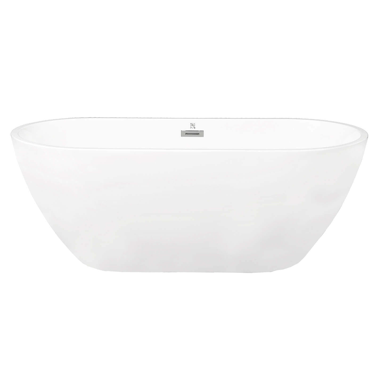 Comfortable 59 inch freestanding bathtub with ergonomic backrest