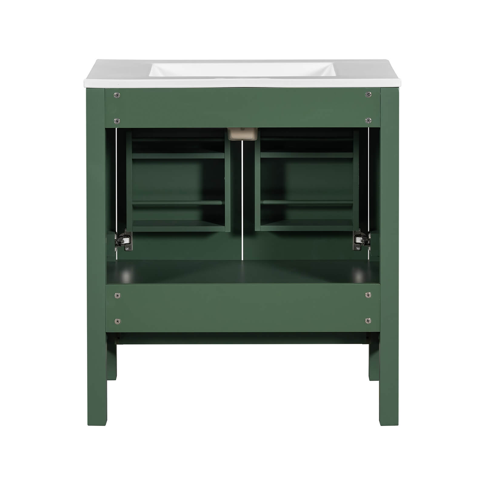 Compact green vanity for modern bathrooms