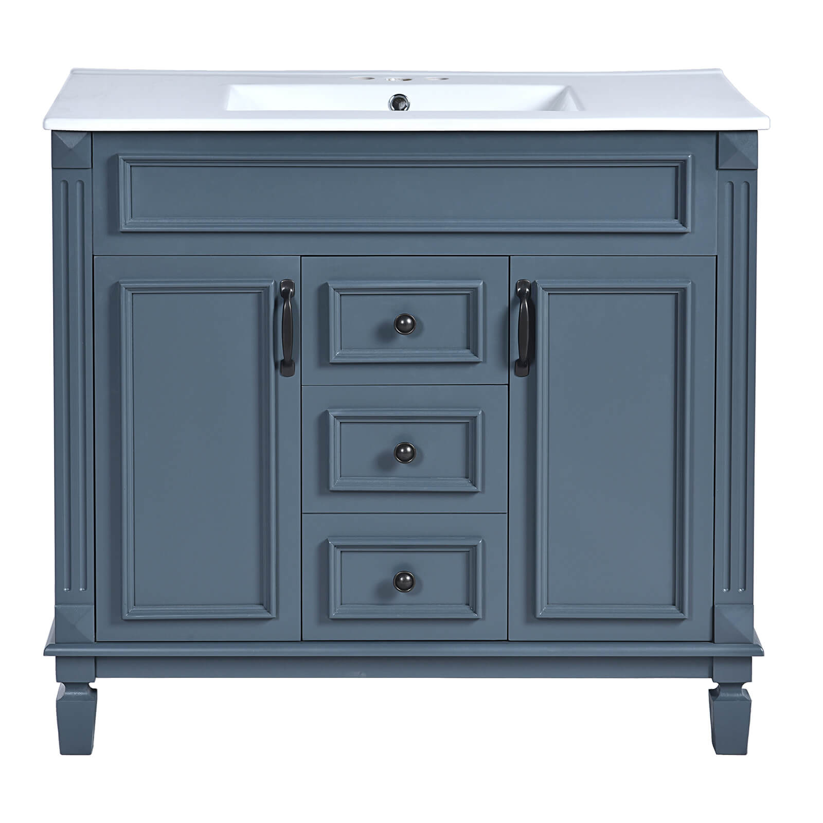 Contemporary blue freestanding bathroom vanity for stylish and organized spaces