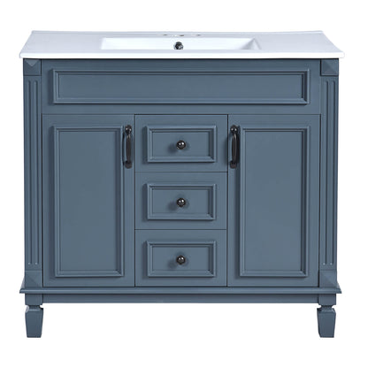 Contemporary blue freestanding bathroom vanity for stylish and organized spaces