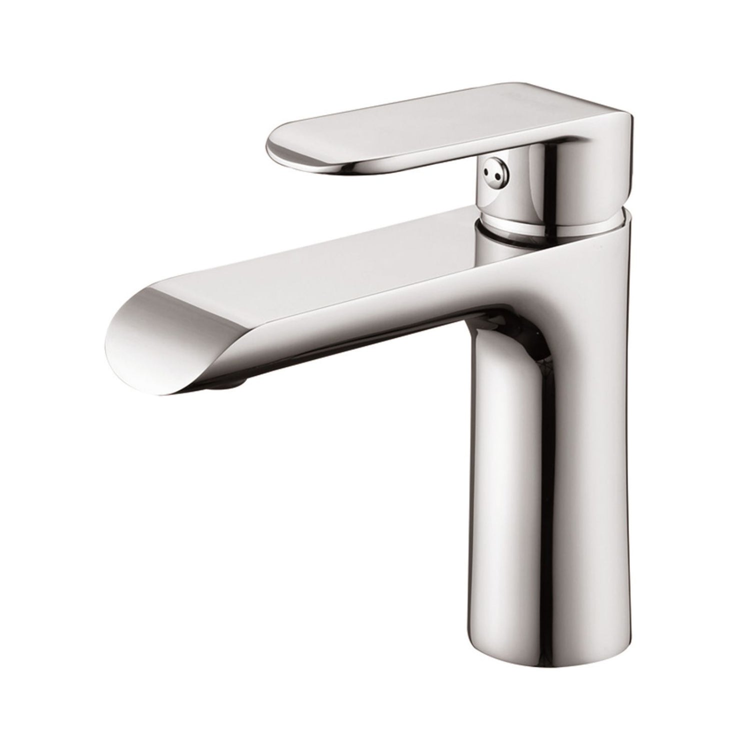 Cylinder Bathroom Sink Single Hole Lavatory Faucet Brushed Nickel