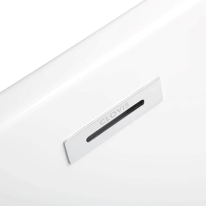 Detail of overflow for 59 inch ergonomic backrest acrylic bathtub