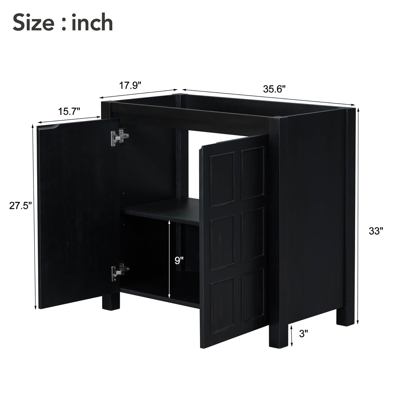 36&quot; Classical Freestanding Bathroom Vanity Cabinet (No Sink)