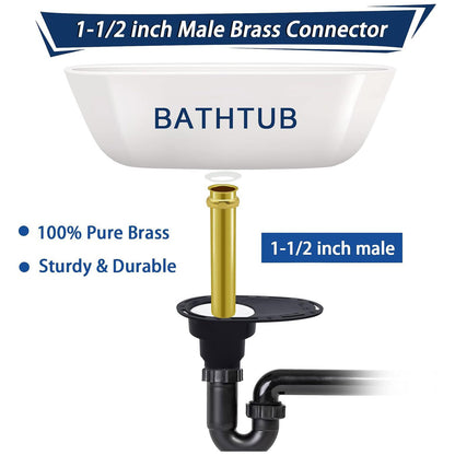 Freestanding Bathtub Drain Rough-in Kit for Freestanding Tub, with Brass Pipe and ABS Pipe