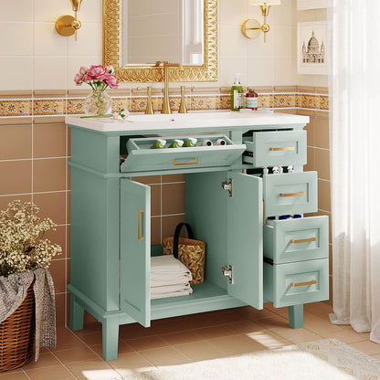 Elegant 36-inch mint green vanity with contemporary style