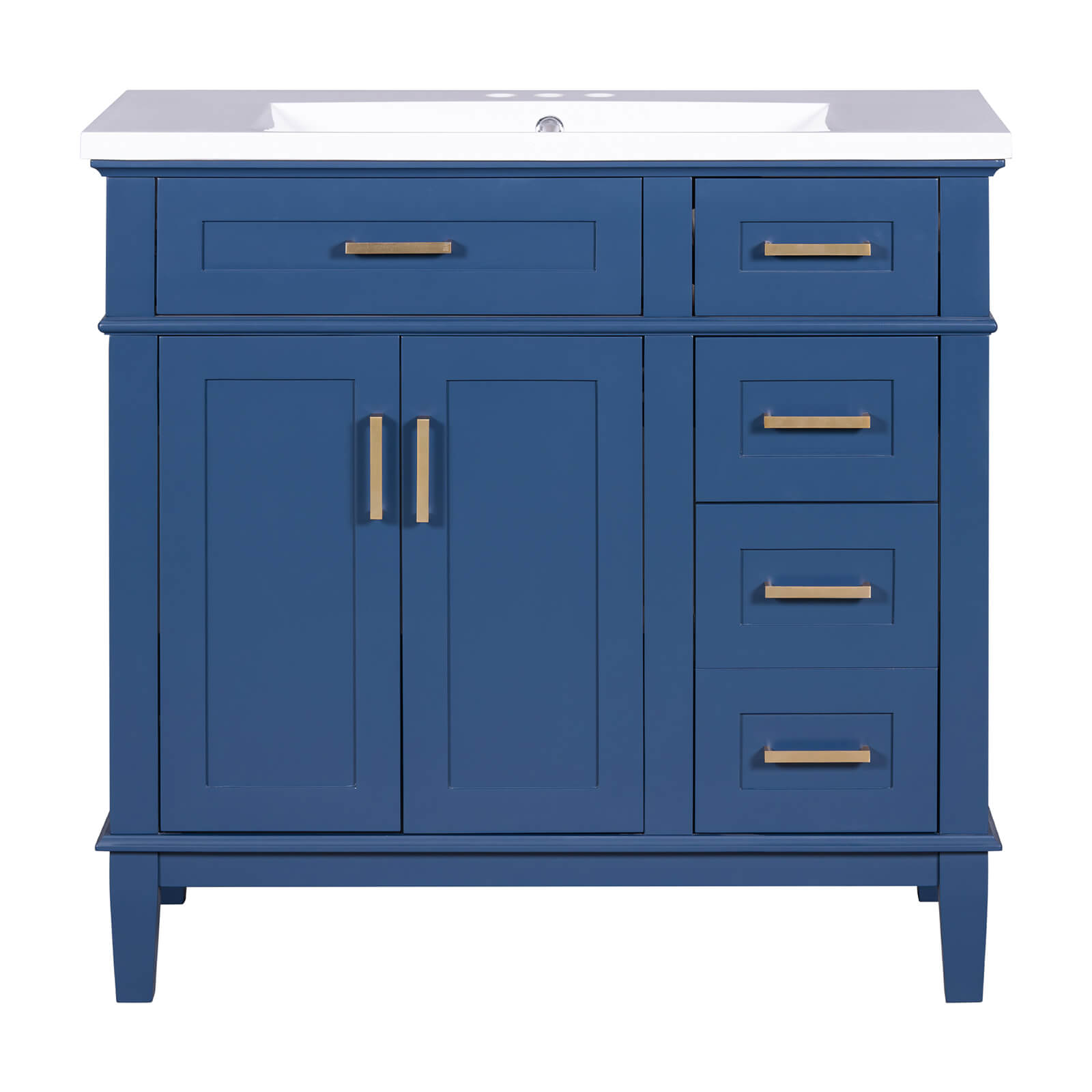 Elegant 36-inch navy blue vanity with contemporary style