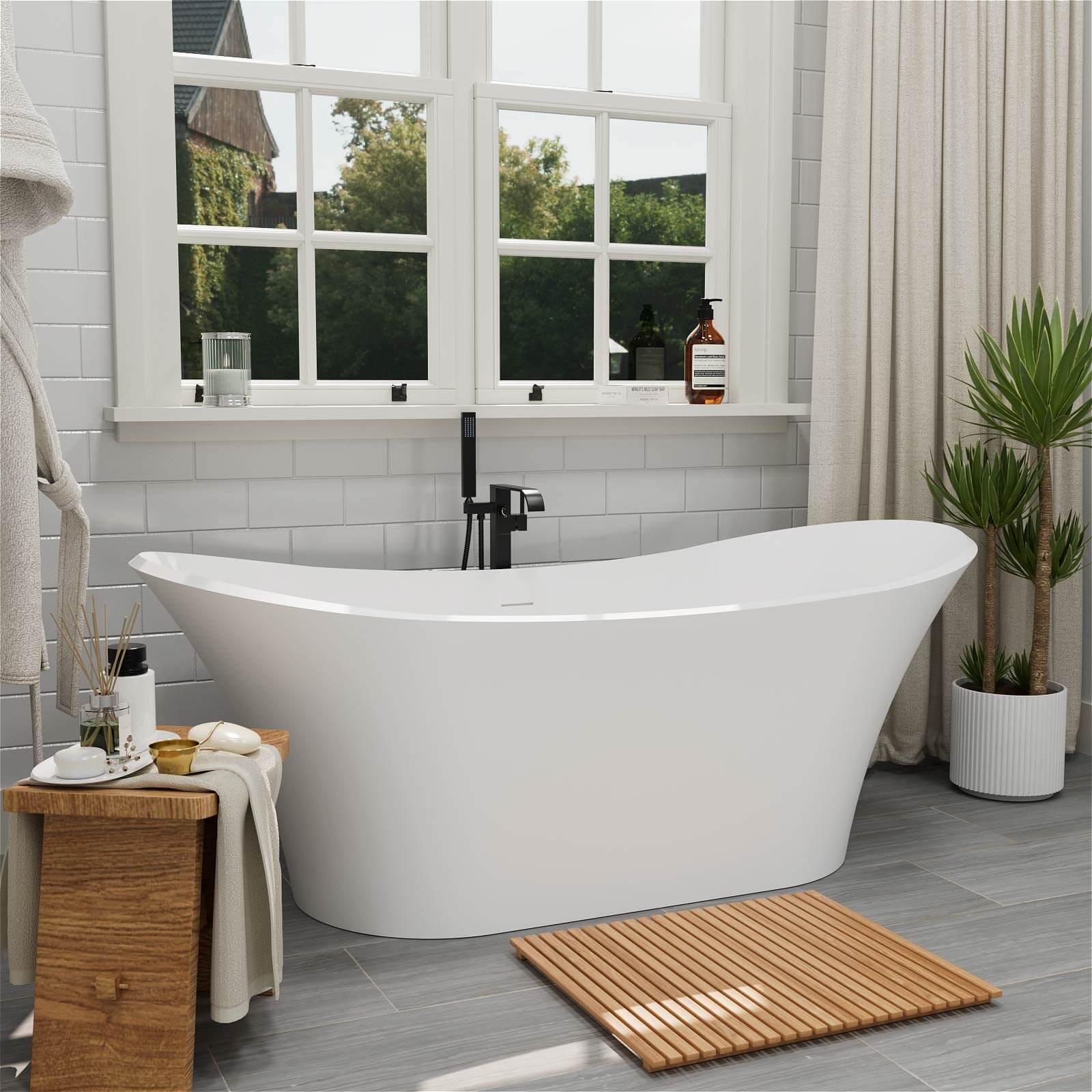 Ergonomic 110° backrest bathtub for ultimate comfort and relaxation