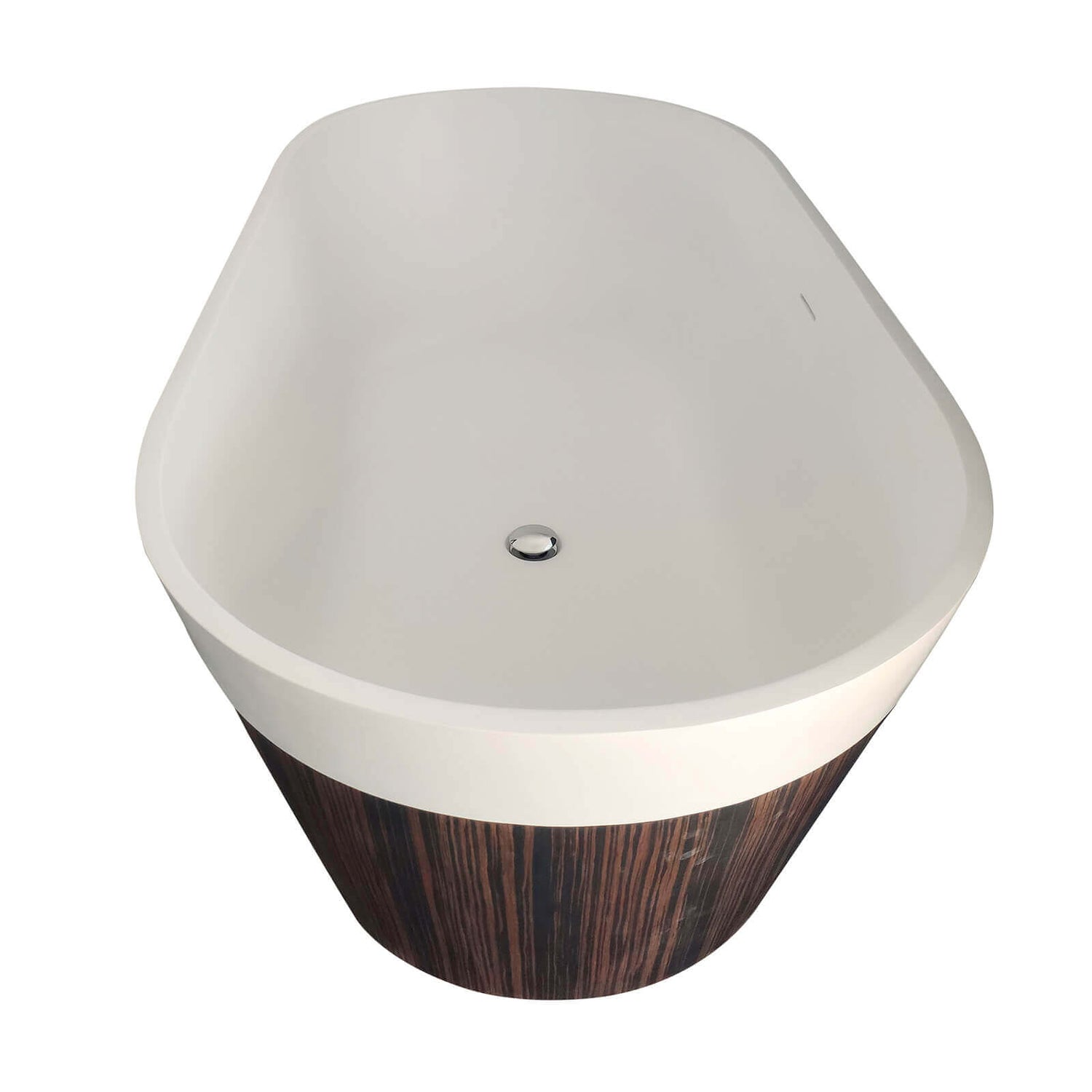 Ergonomic 67 inch Pine Grain Solid Surface Bathtub