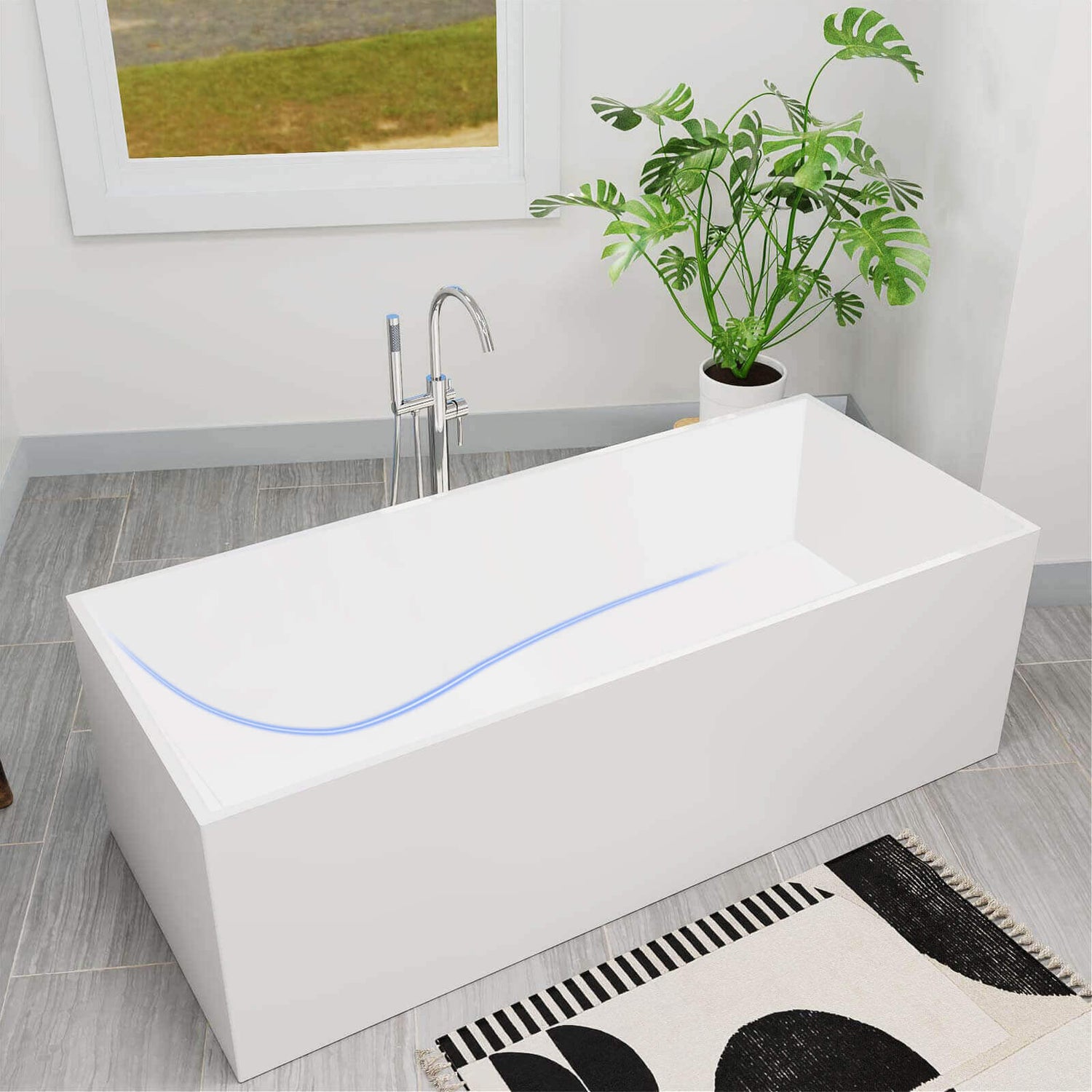 Ergonomic bathtub backrest