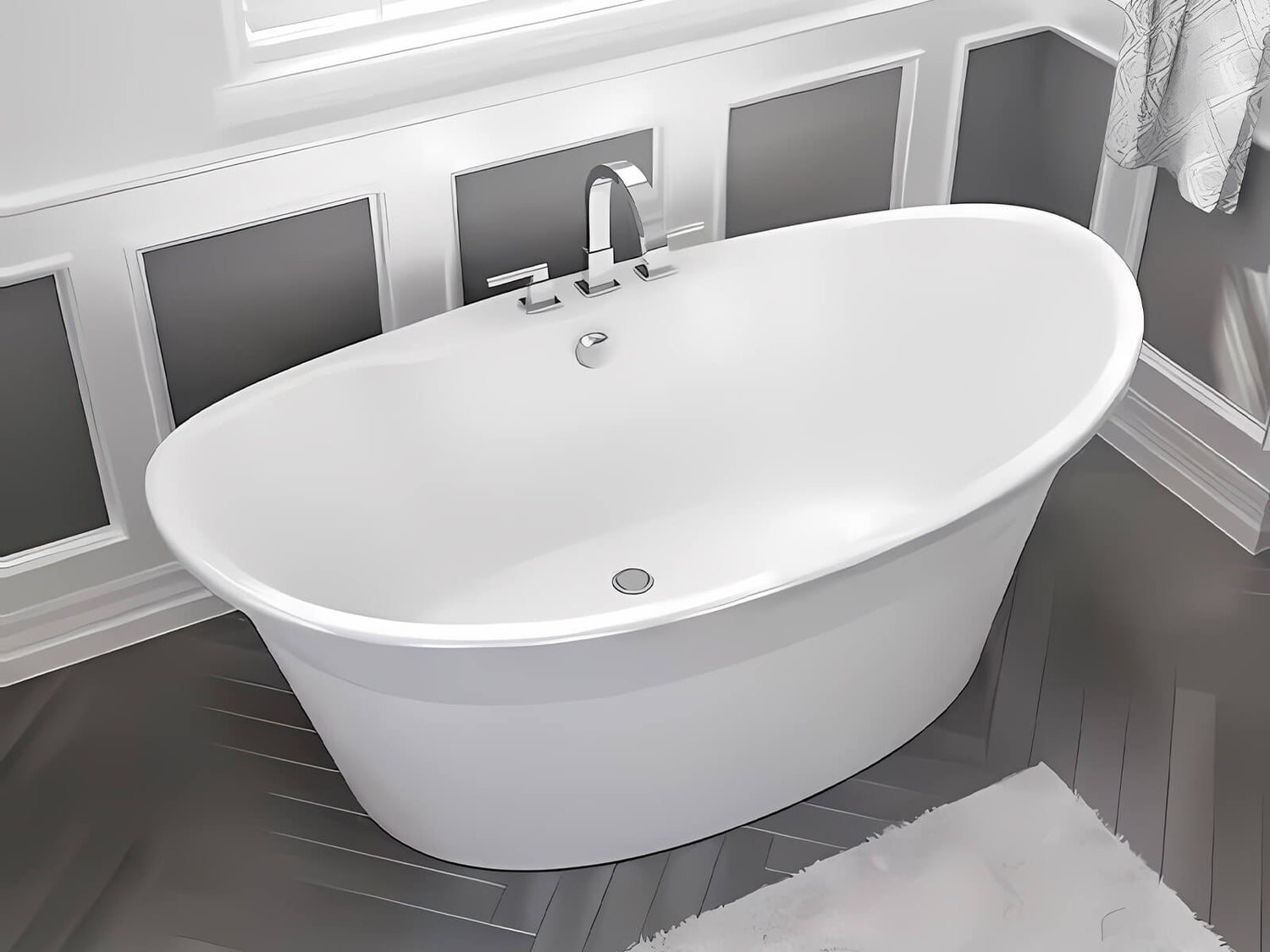 Fiberglass bathtub with a 10-year lifespan