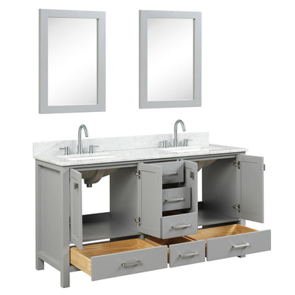 Freestanding 60&quot; Double Sink Vanity with Drawers