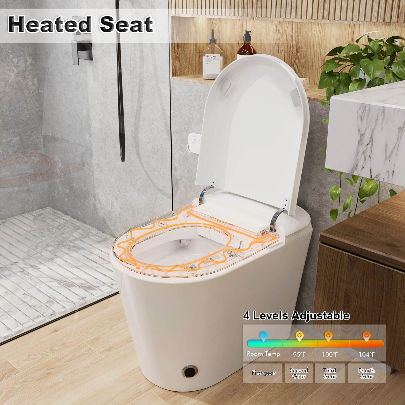 G3 510W intelligent toilet heated seat with automatic seat heating function