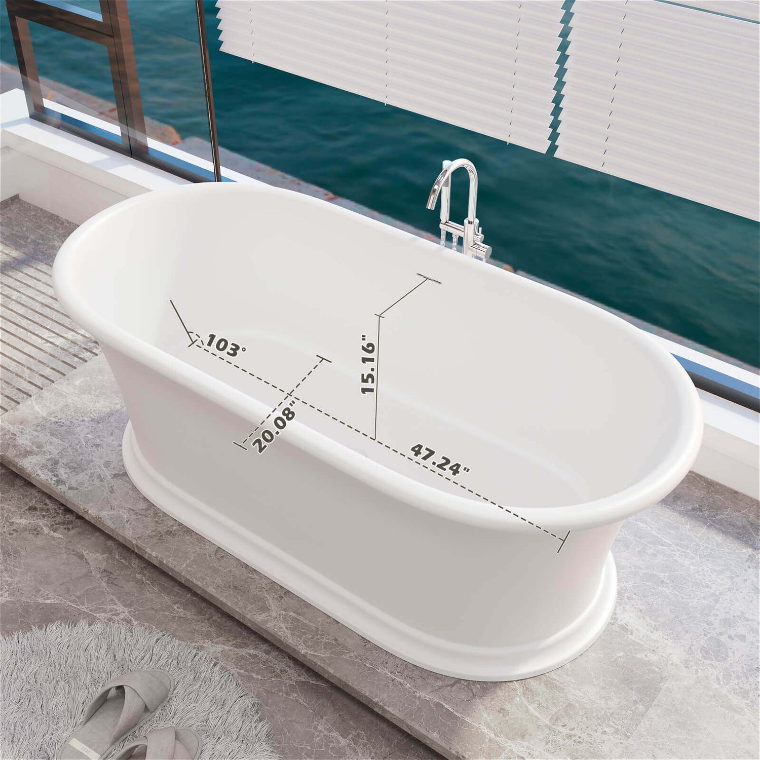 G8-1041W61 bathtub size specifications