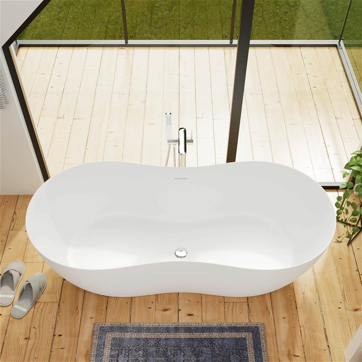 G8 1079W67 freestanding bathtub perfect for privacy