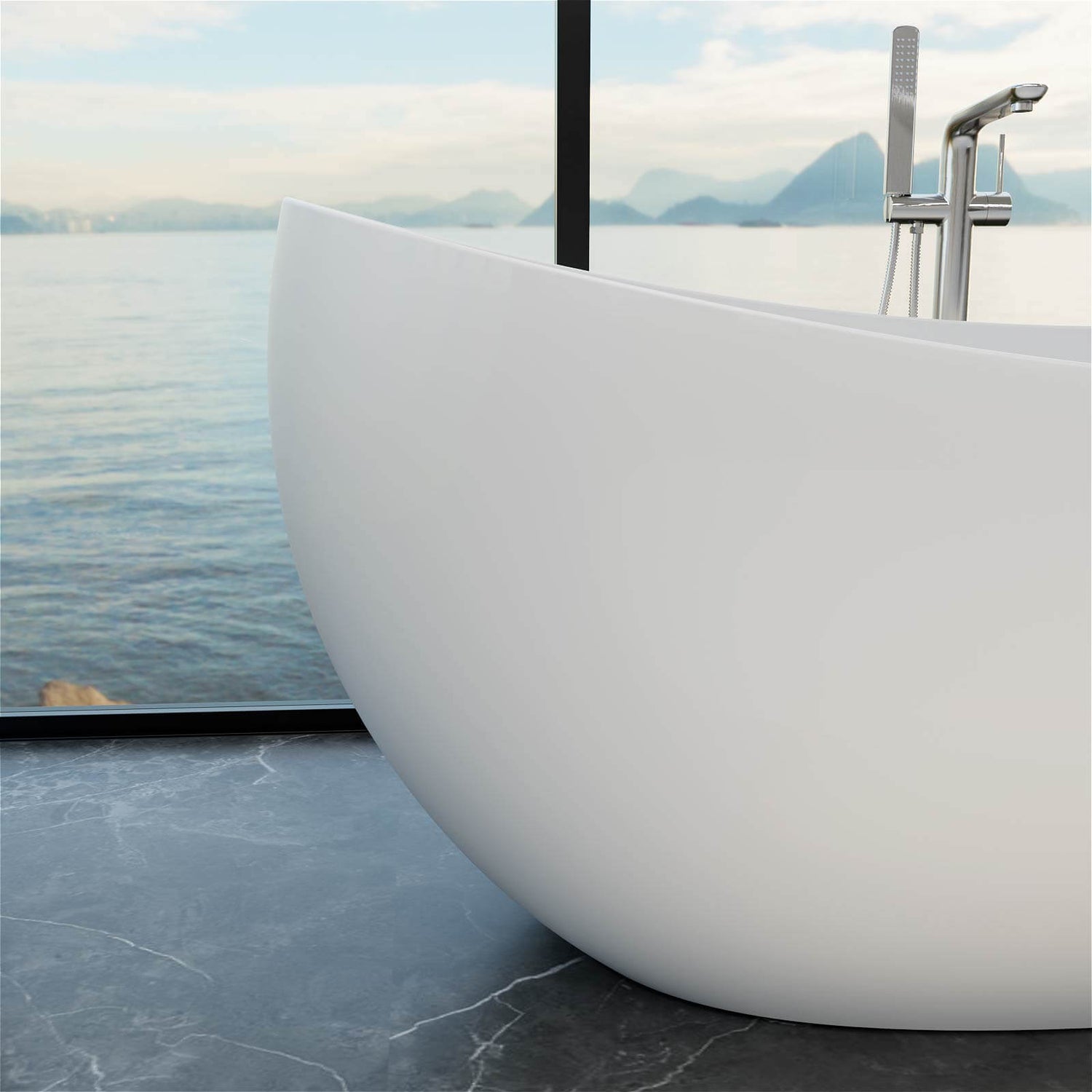 G8 1119W67 63 inch bathtub showcasing artistic single slipper design