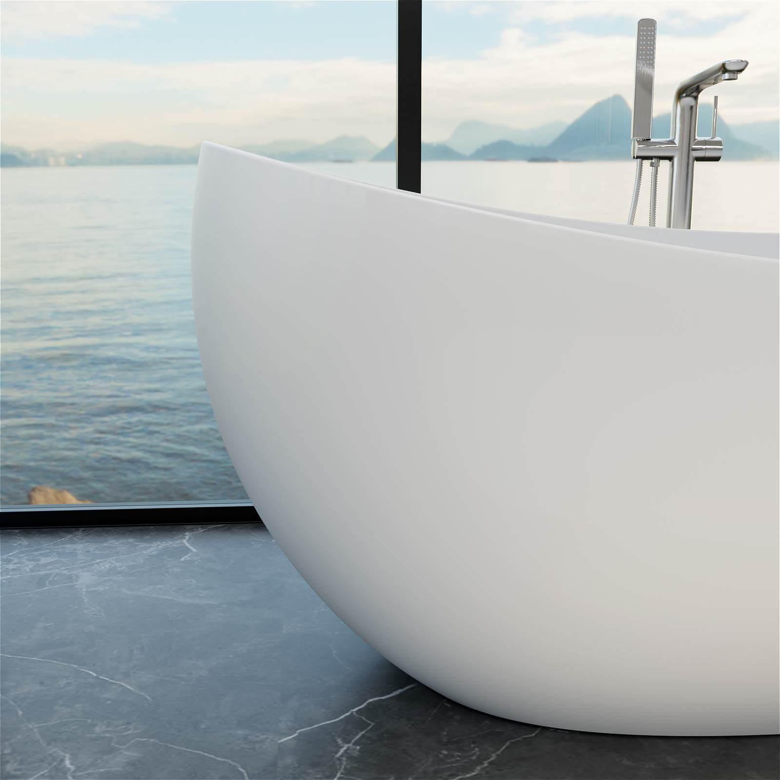 G8 1119W67 63 inch bathtub showcasing artistic single slipper design