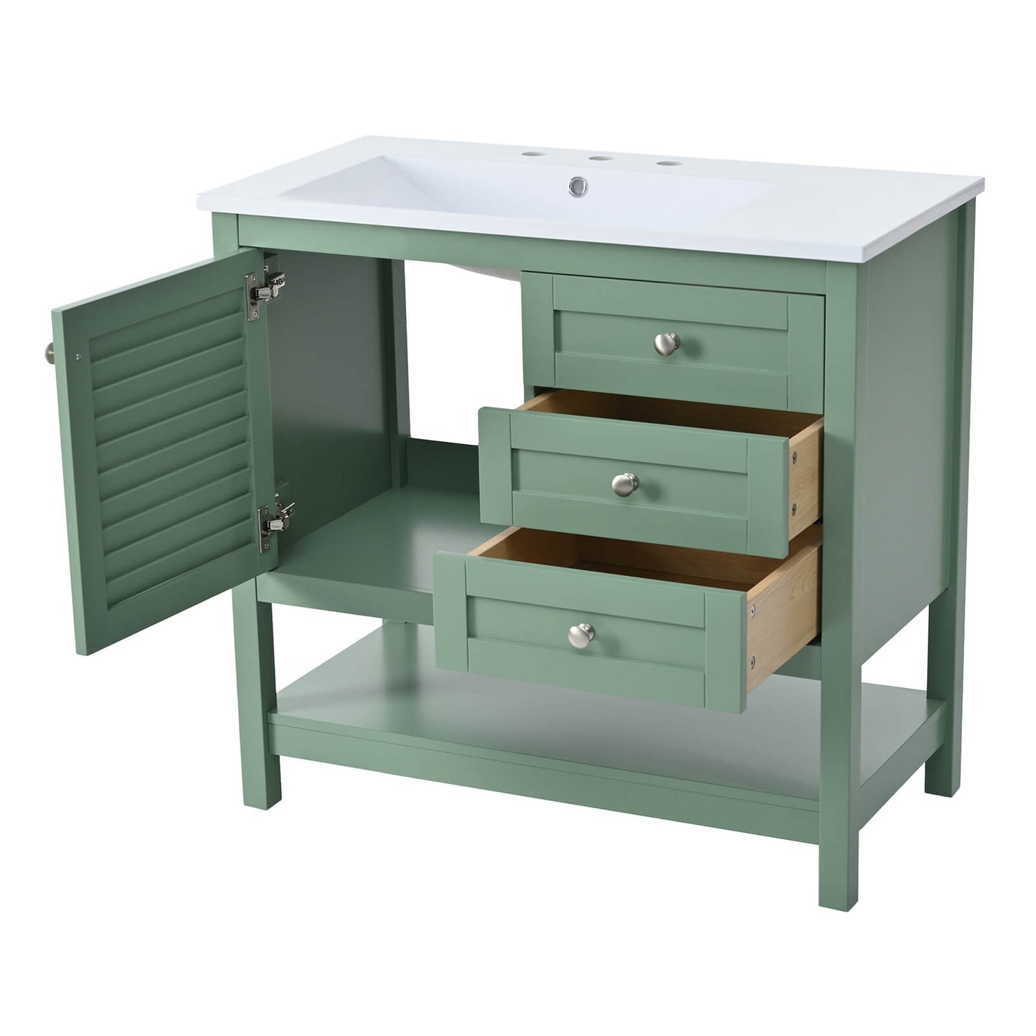 Giving Tree Home 36 inch bathroom vanity with soft close hinges and ample storage