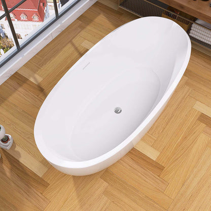 Gloss White Acrylic Double Ended Tub with Center Overflow