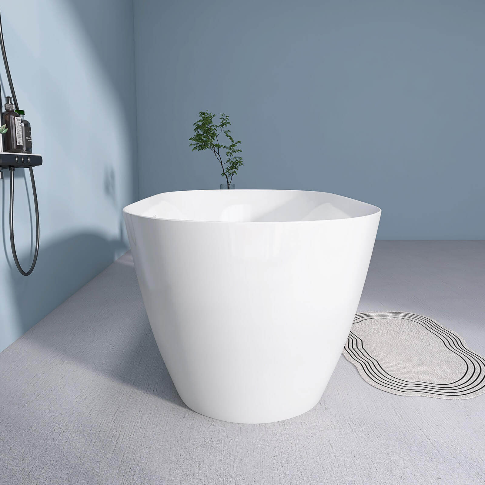 Gloss White 59 inch Bathtub in Acrylic Material