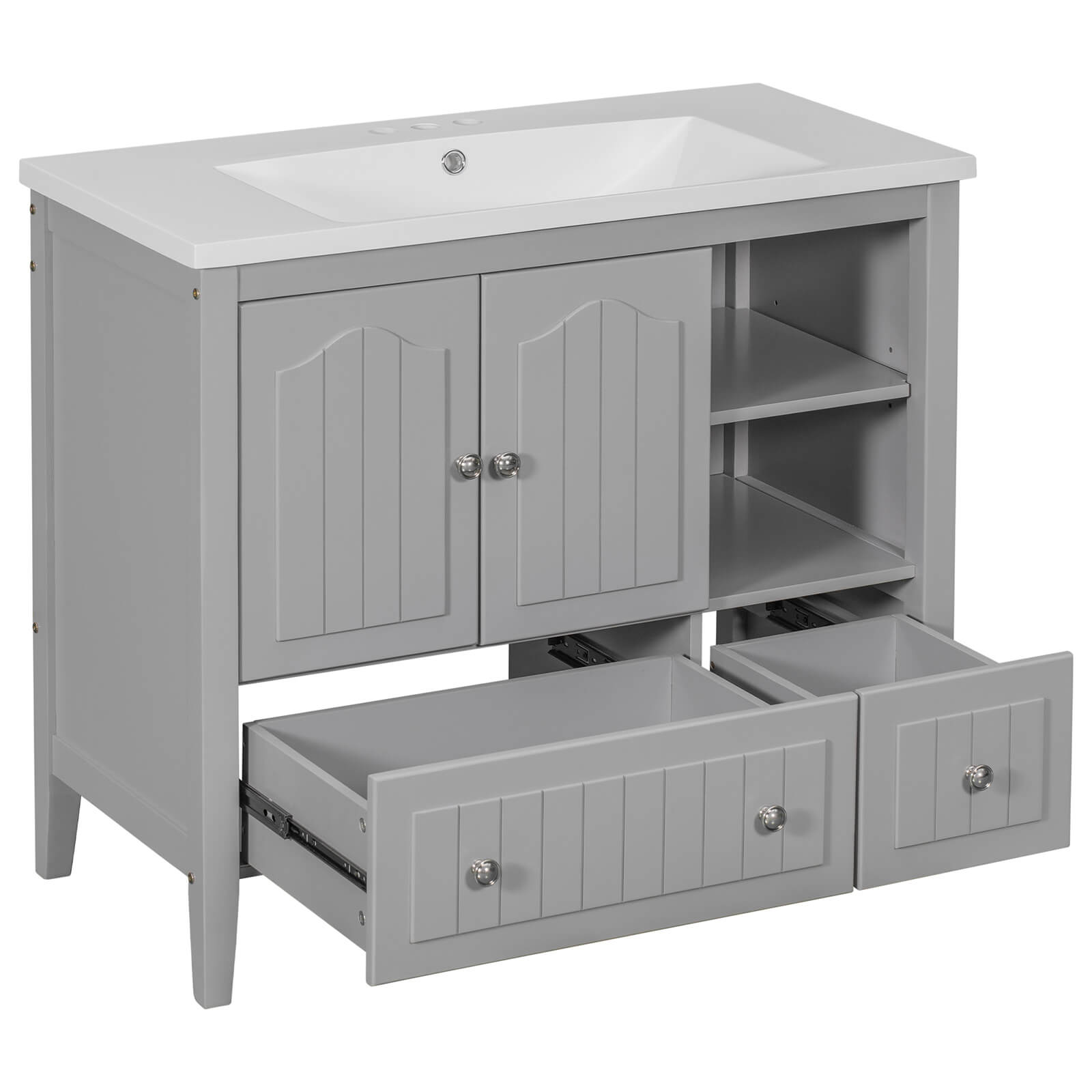 36&quot; Gray Bathroom Vanity with Ceramic Sink