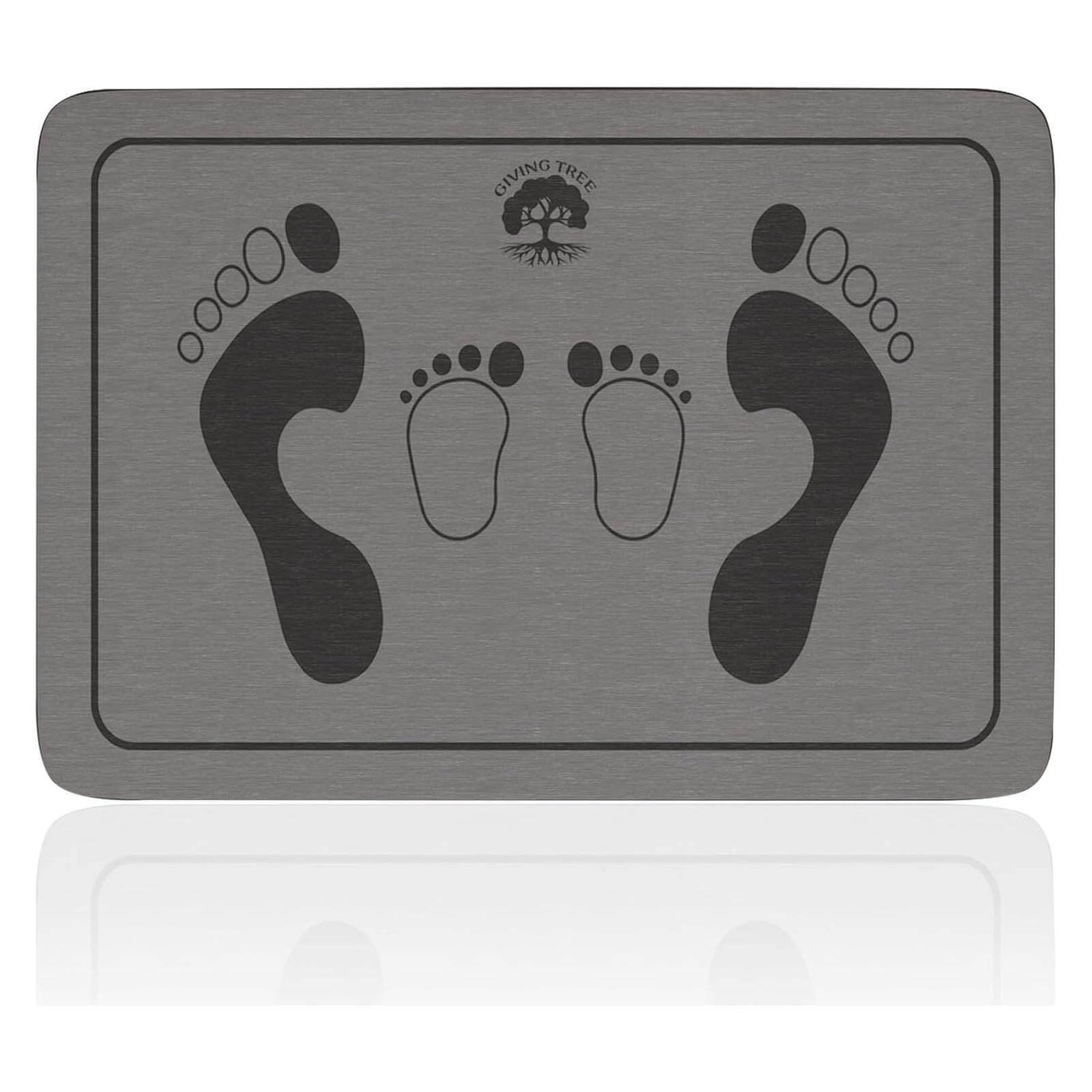 Gray Non-Slip Diatomaceous Earth Bath Mat