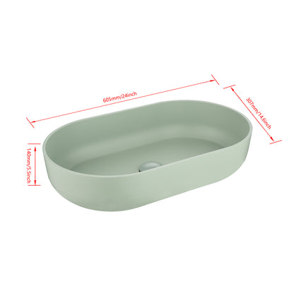 Green Above Bathroom Vessel Sink for Lavatory Size