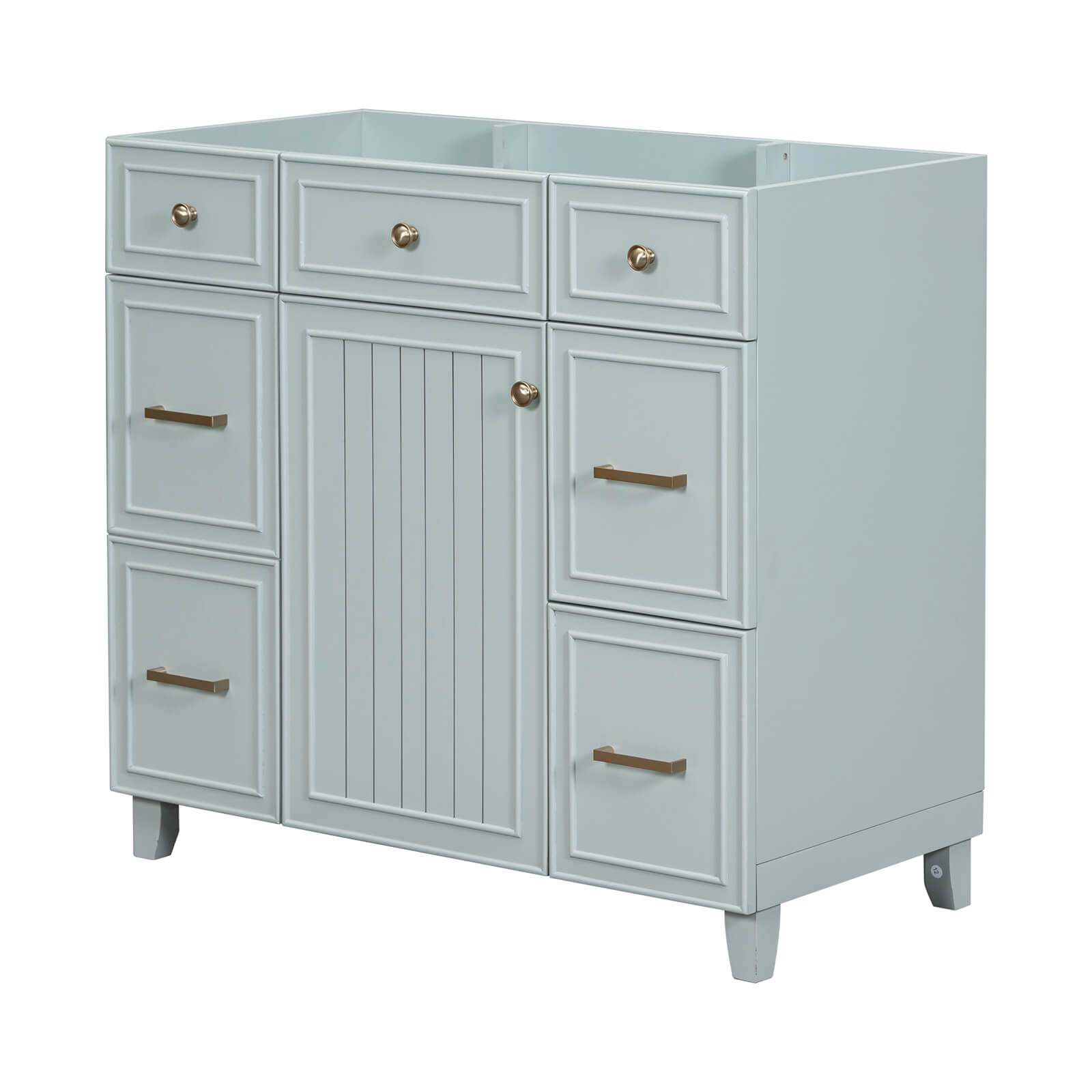 Green bathroom vanity cabinet designed for modern aesthetics and functionality