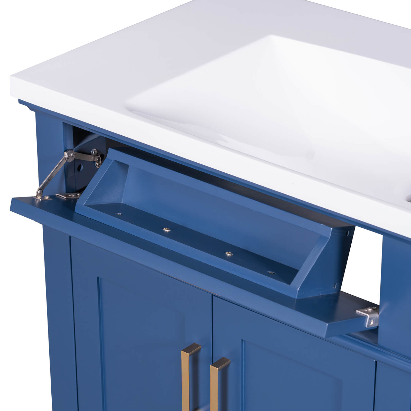 High-quality solid wood frame navy blue vanity