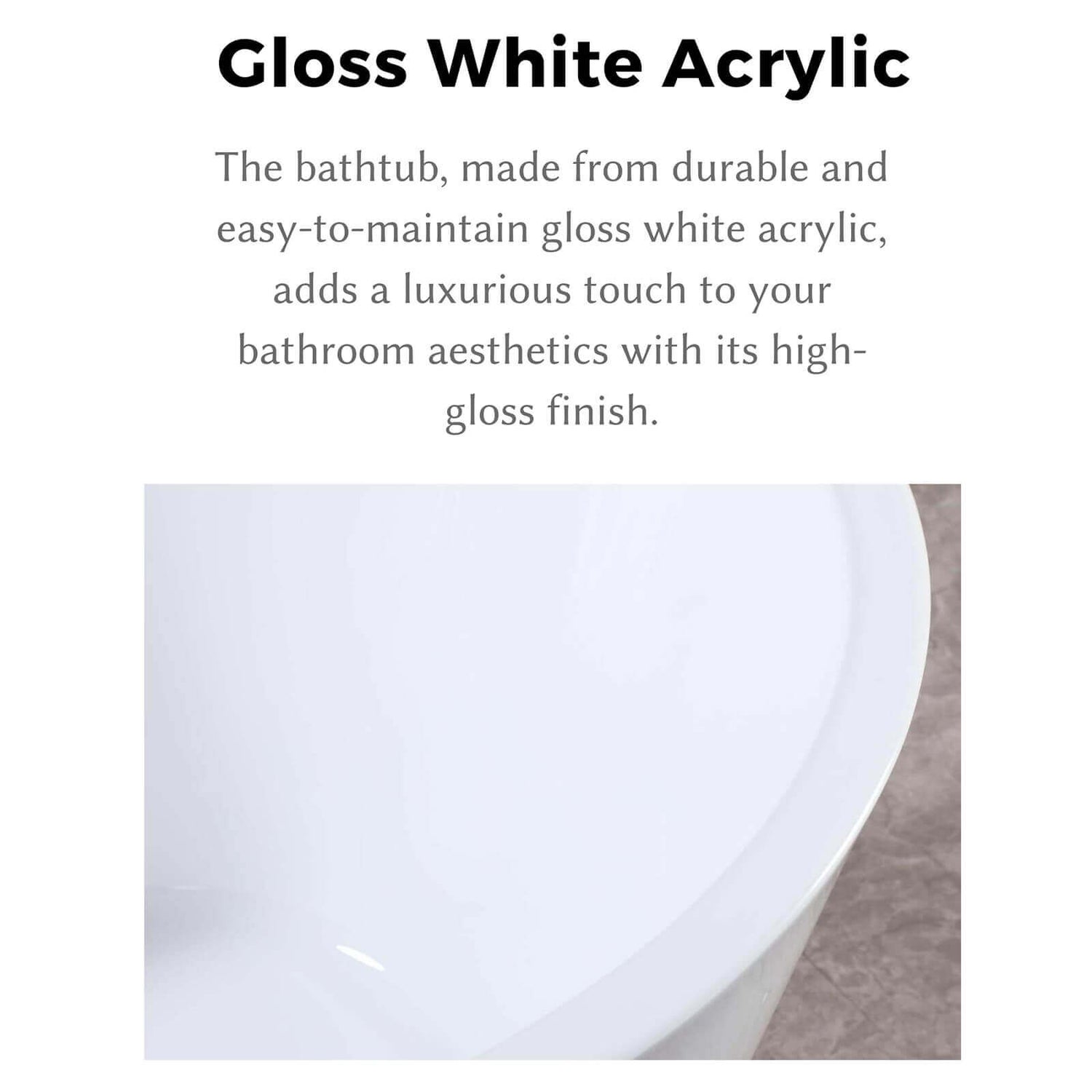 Introduction to acrylic material for 59 inch non porous bathtub